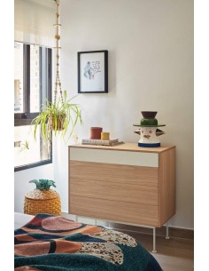 Teulat confortável minimalista YOKO 90x45, creme, Carvalho 2