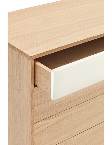 Teulat cómoda minimalista YOKO 90x45, CREMA, ROBLE