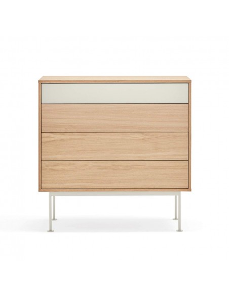 Teulat cómoda minimalista YOKO 90x45, CREMA, ROBLE