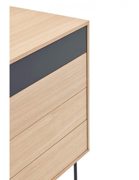 Teulat cómoda minimalista YOKO 90x45, GRIS ANTRACITA, ROBLE Teulat cómoda minimalista YOKO 90x45, GRIS ANTRACITA, ROBLE