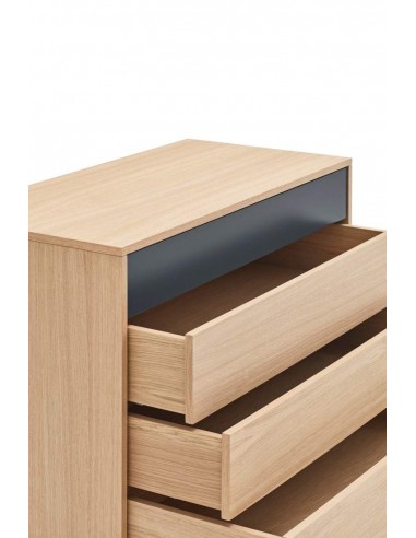 Teulat cómoda minimalista YOKO 90x45, GRIS ANTRACITA, ROBLE