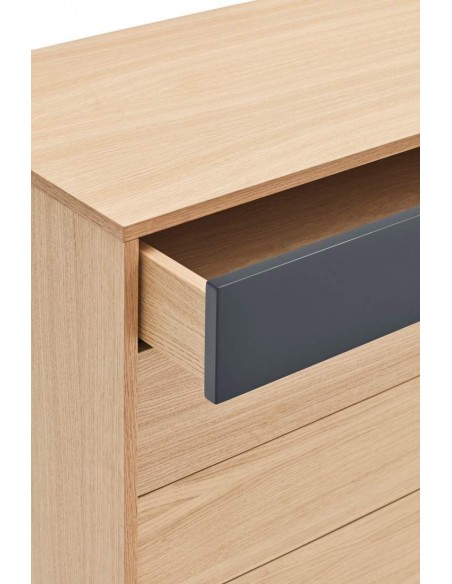 Teulat cómoda minimalista YOKO 90x45, GRIS ANTRACITA, ROBLE Teulat cómoda minimalista YOKO 90x45, GRIS ANTRACITA, ROBLE