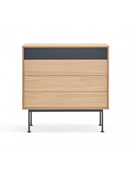 Teulat confortável minimalista YOKO 90x45, cinza antracite, Carvalho