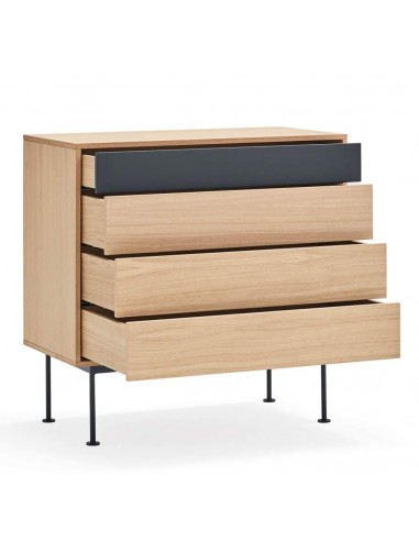 Teulat cómoda minimalista YOKO 90x45, GRIS ANTRACITA, ROBLE