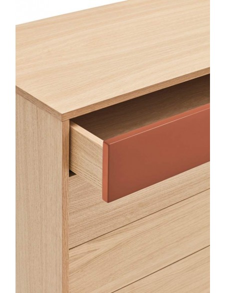 Teulat cómoda minimalista YOKO 90x45, TEJA, ROBLE