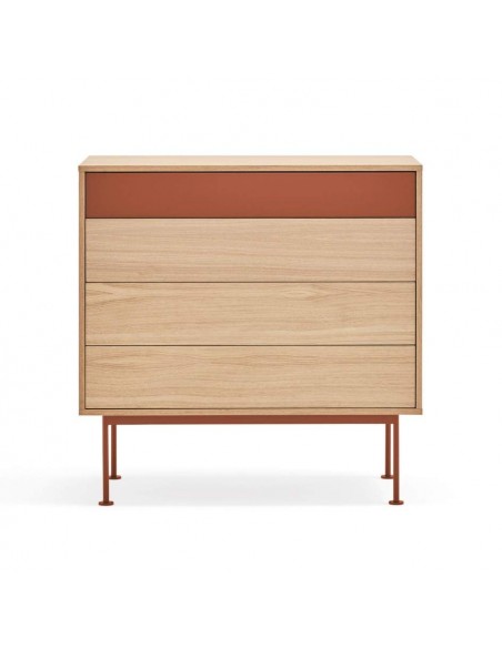 Teulat cómoda minimalista YOKO 90x45, TEJA, ROBLE