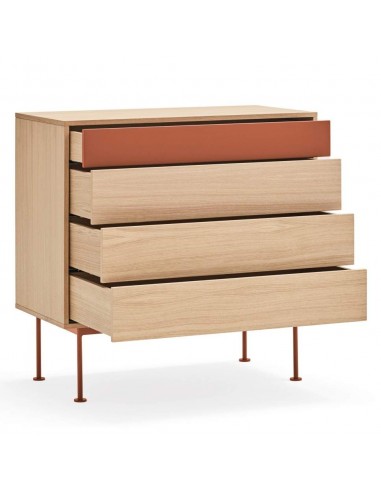 Teulat cómoda minimalista YOKO 90x45, TEJA, ROBLE