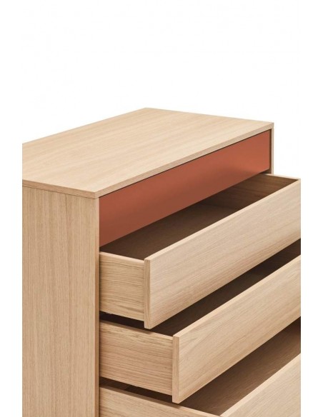 Teulat cómoda minimalista YOKO 90x45, TEJA, ROBLE