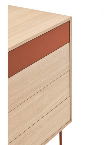 Teulat cómoda minimalista YOKO 90x45, TEJA, ROBLE