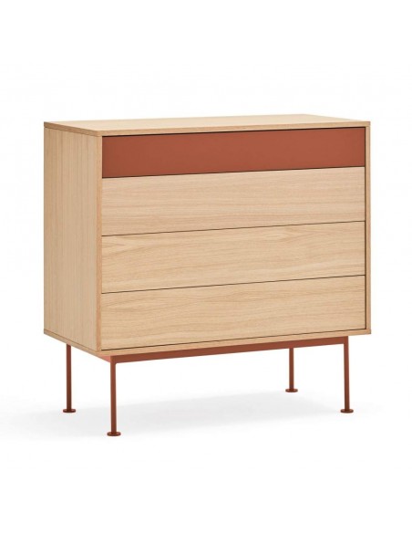 Teulat cómoda minimalista YOKO 90x45, TEJA, ROBLE