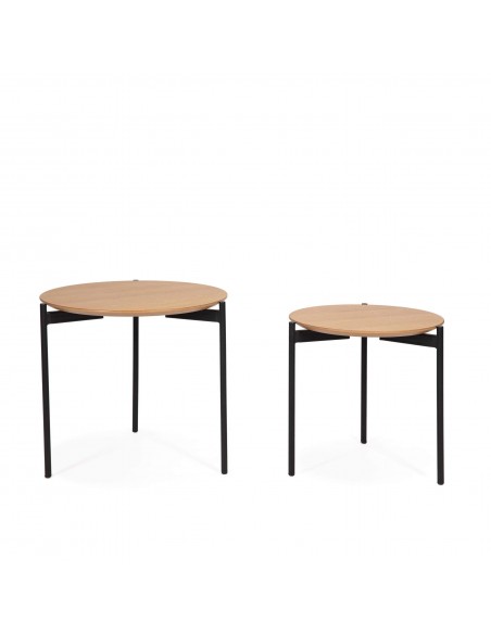 CONJUNTO DE 2 MESAS DE CENTRO DESIGN INDUSTRIAL, ELISABHET.