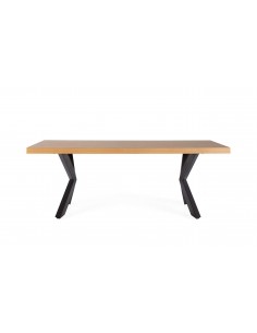 MESA DISEÑO INDUSTRIAL RAYO 200x100, ROBLE, METAL. 2