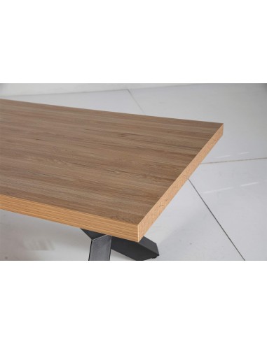 Mesa design industrial relâmpago 200x100, Carvalho, METAL.