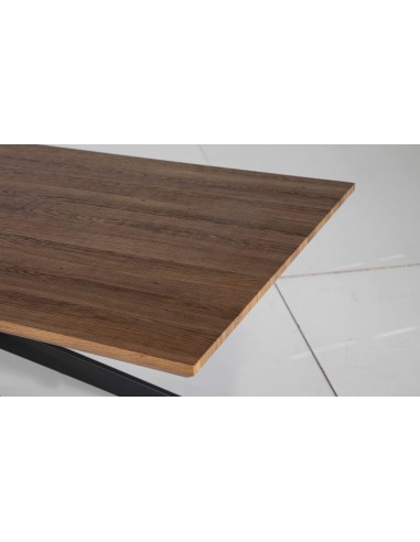 Mesa RUBIK 160x90, design industrial, Carvalho, metal preto.