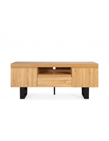 Armário de TV de design SALEM 150X40, Carvalho, metal preto.