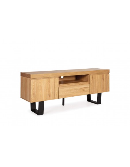 MUEBLE DE TV DE DISEÑO SALEM 150x40, roble, metal negro.