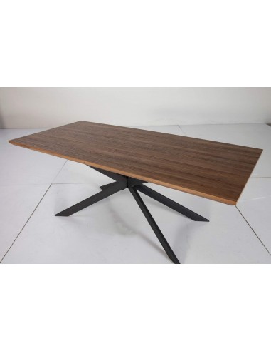 Mesa RUBIK 200x90, design industrial, Carvalho, metal preto.