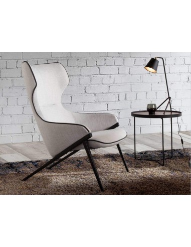 Poltrona de Design Urso, tecido, pernas aço preto