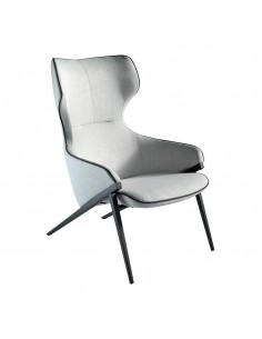 Poltrona de Design Urso, tecido, pernas aço preto