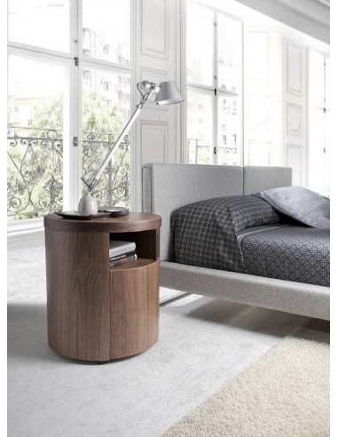 MESA DE CABECEIRA REDONDA POLARIS, MADEIRA NOGUEIRA