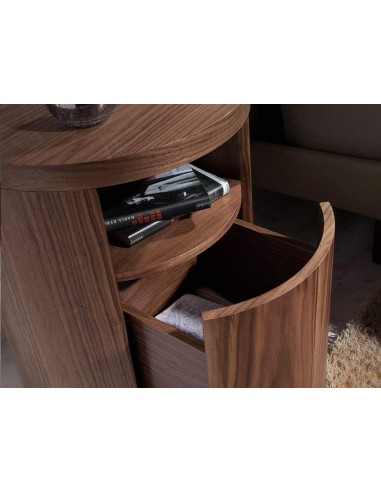 MESITA NOCHE REDONDA POLARIS, MADERA NOGAL