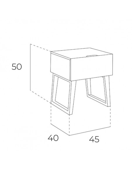 MESITA NOCHE DREAM 45x40, MADERA NOGAL MESITA NOCHE DREAM 45x40, MADERA NOGAL