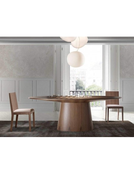 Mesa de jantar oval KING 220X110, madeira de nogueira Mesa de jantar oval KING 220X110, madeira de nogueira