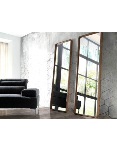 Espelho De Pé Enigma, moldura madeira nogueira 2