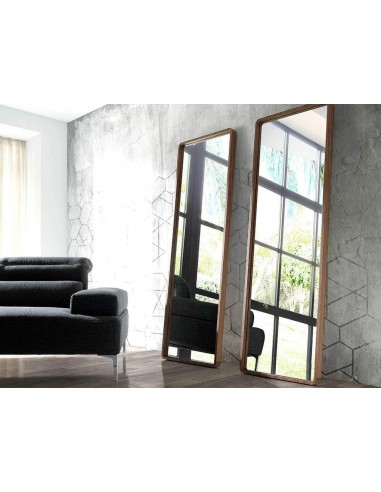 ESPEJO DE PIE Enigma, MARCO MADERA NOGAL