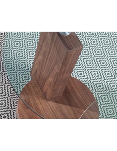 MESA DE CANTO LEA 60, NOGUEIRA E TAMPA DE VIDRO 2