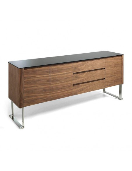 Armário moderno gigante 200x50, noz e vidro preto Armário moderno gigante 200x50, noz e vidro preto