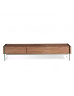 MUEBLE TV Neon 188x45, MADERA NOGAL Y CRISTAL 2