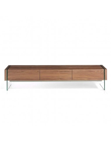 MUEBLE TV Neon 188x45, MADERA NOGAL Y CRISTAL