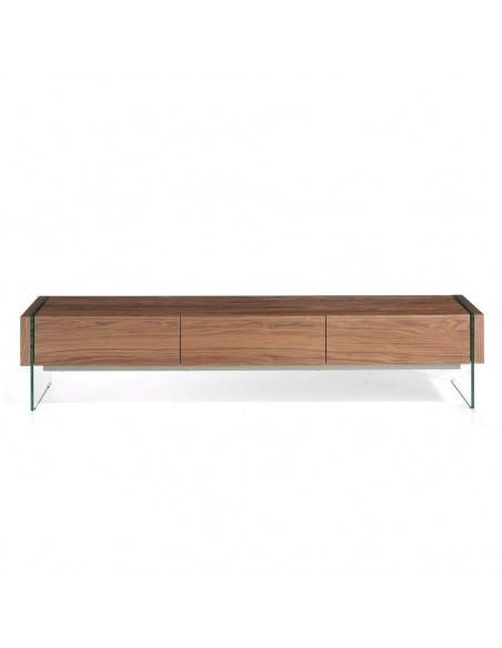 MUEBLE TV Neon 188x45, MADERA NOGAL Y CRISTAL