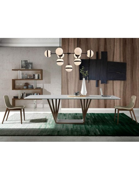 ESTANTERÍA LEA 130x170, NOGAL Y ACERO CROMADO ESTANTERÍA LEA 130x170, NOGAL Y ACERO CROMADO