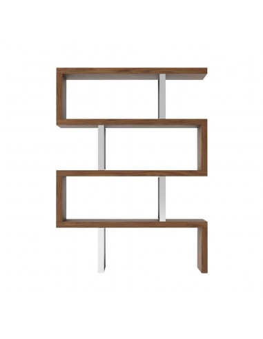 ESTANTERÍA LEA 130x170, NOGAL Y ACERO CROMADO
