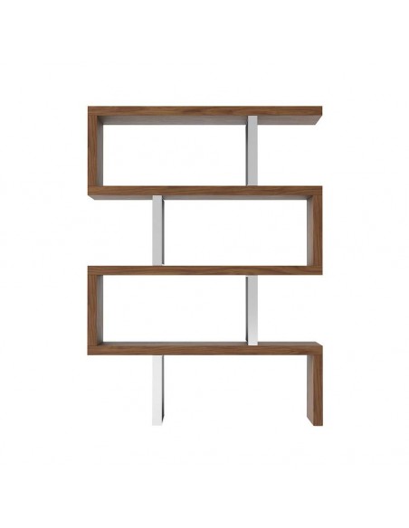 Estante leia 130X170, Nogueira e aço CROMADO Estante leia 130X170, Nogueira e aço CROMADO