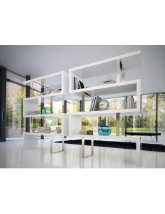 ESTANTERÍA LEA 130x170, BLANCO Y ACERO CROMADO 2