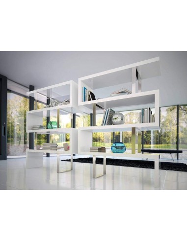 ESTANTERÍA LEA 130x170, BLANCO Y ACERO CROMADO