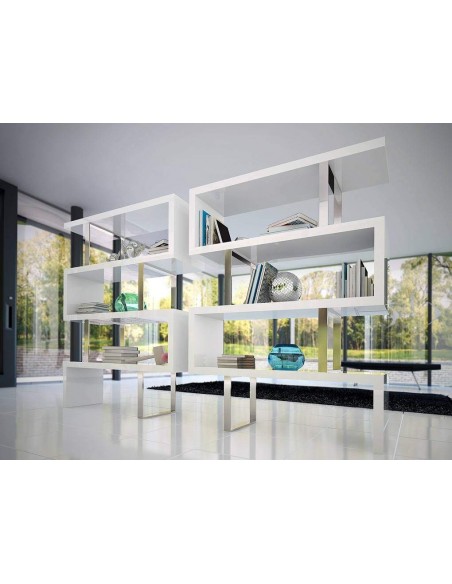 Estante leia 130X170, branco e aço CROMADO Estante leia 130X170, branco e aço CROMADO