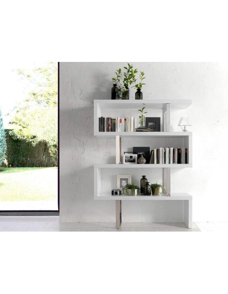 Estante leia 130X170, branco e aço CROMADO Estante leia 130X170, branco e aço CROMADO