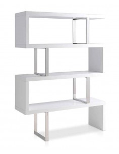 Estante leia 130X170, branco e aço CROMADO