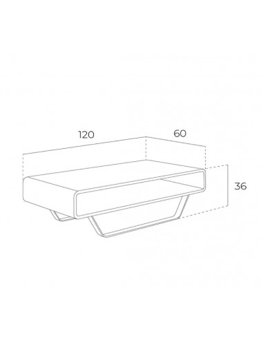 MESA CENTRO Holy 120x60, MADERA NOGAL Y ACERO