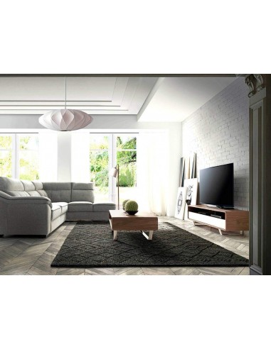 Mesa de café Holy 120x60, madeira de nogueira e aço