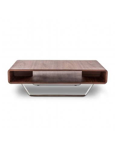 MESA CENTRO Holy 120x60, MADERA NOGAL Y ACERO