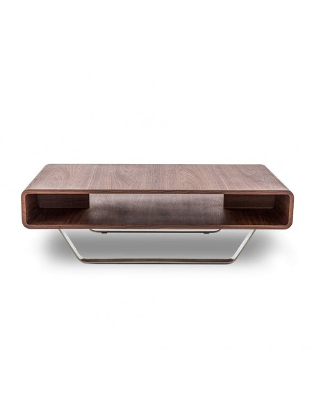 Mesa de café Holy 120x60, madeira de nogueira e aço