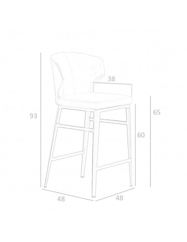 Tamborete Moderno Tears, polipiel vison, aço bronze