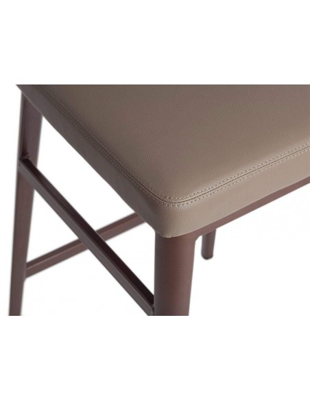 Tamborete Moderno Tears, polipiel vison, aço bronze