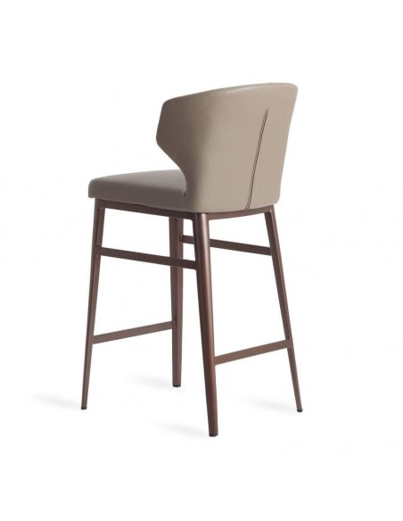 TABURETE moderno Tears, POLIPIEL vison, ACERO BRONCE