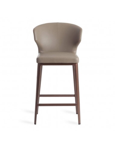 Tamborete Moderno Tears, polipiel vison, aço bronze